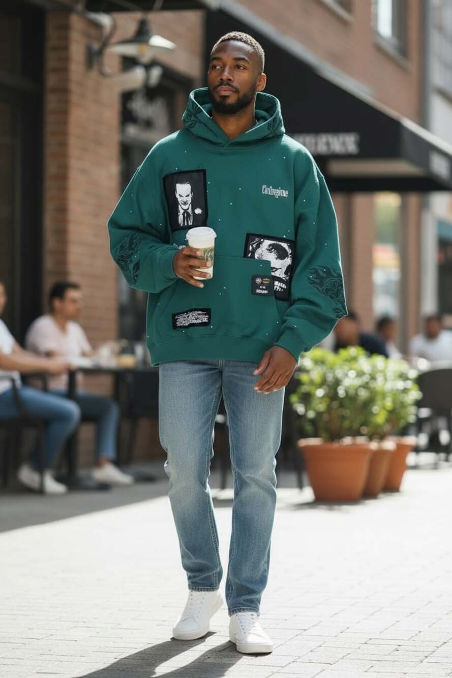 Civil Regime x DC Batman Introduction of Anarchy Joker Hoodie Green Size L